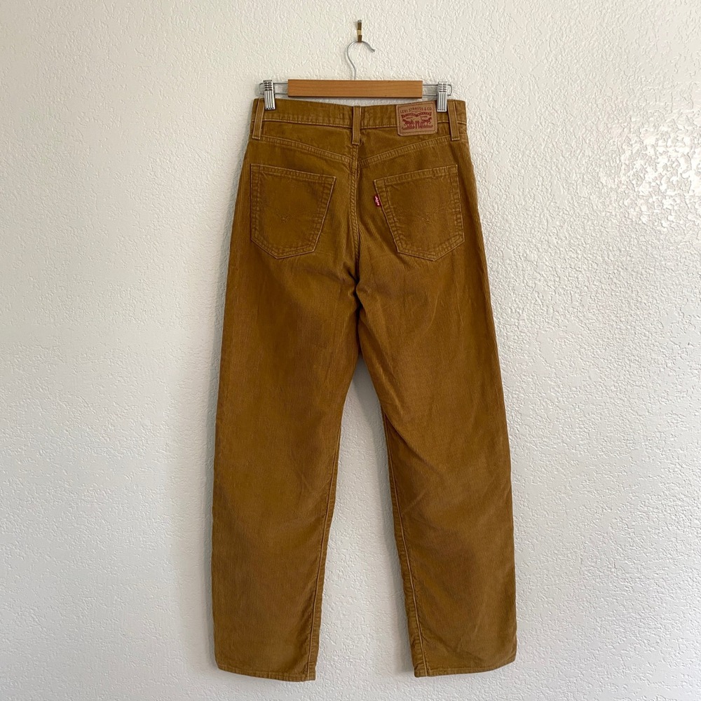 Levi's '94 Baggy Corduroy Pants Camel High Rise Straight Leg Womens W26 L31‎ - Picture 5 of 10